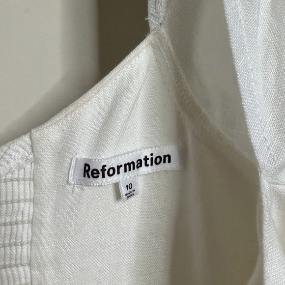 Reformation Belgium Linen Dress in White - Picture 12 of 14